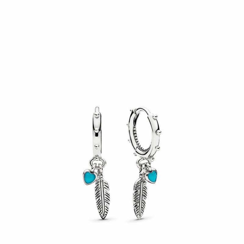 Pandora Spiritual Feathers Dangle Earrings Online NZ, Sterling Silver (720396-JCM)